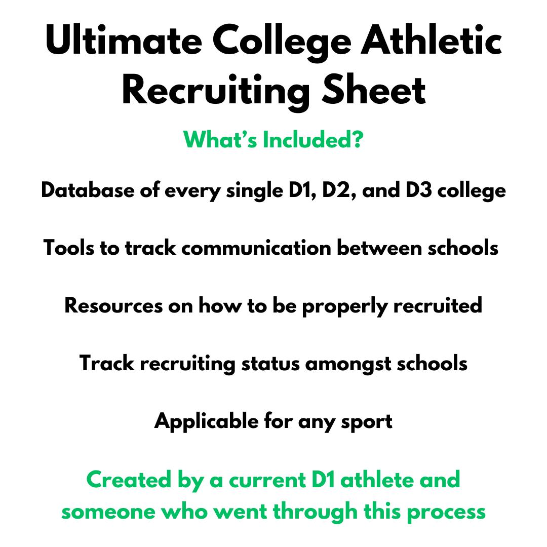 Ultimate College Athletic Recruiting Spreadsheet | Google Sheet