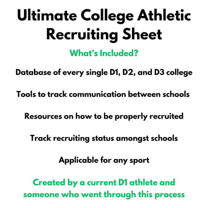 Ultimate College Athletic Recruiting Spreadsheet | Google Sheet